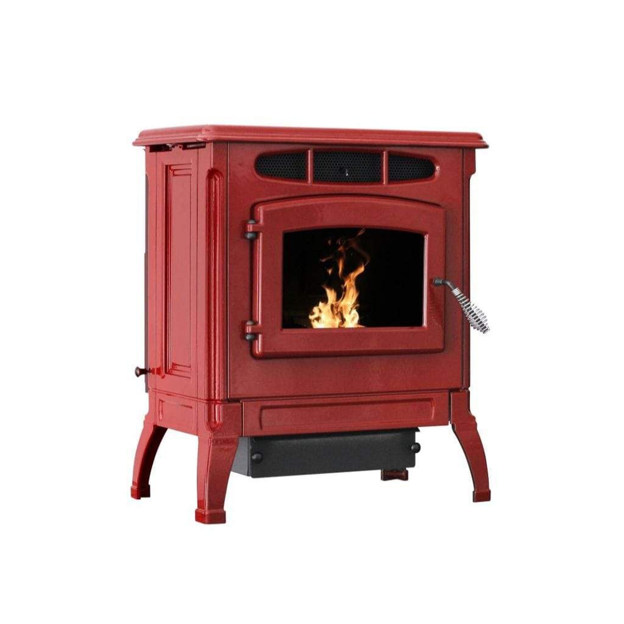 Breckwell Classic Cast 25" Red Enamel Finish Pellet Stove With Ignitor