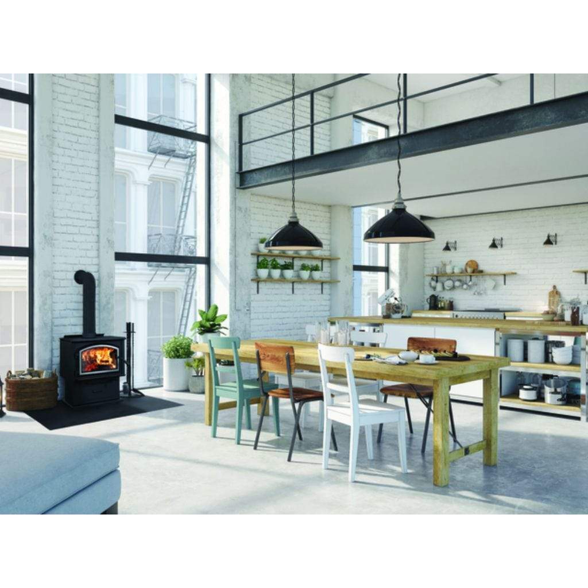 Empire Gateway 1700 24" Freestanding Wood Burning Stove Non-Catalytic EPA 2020 Metallic Black WB17FS
