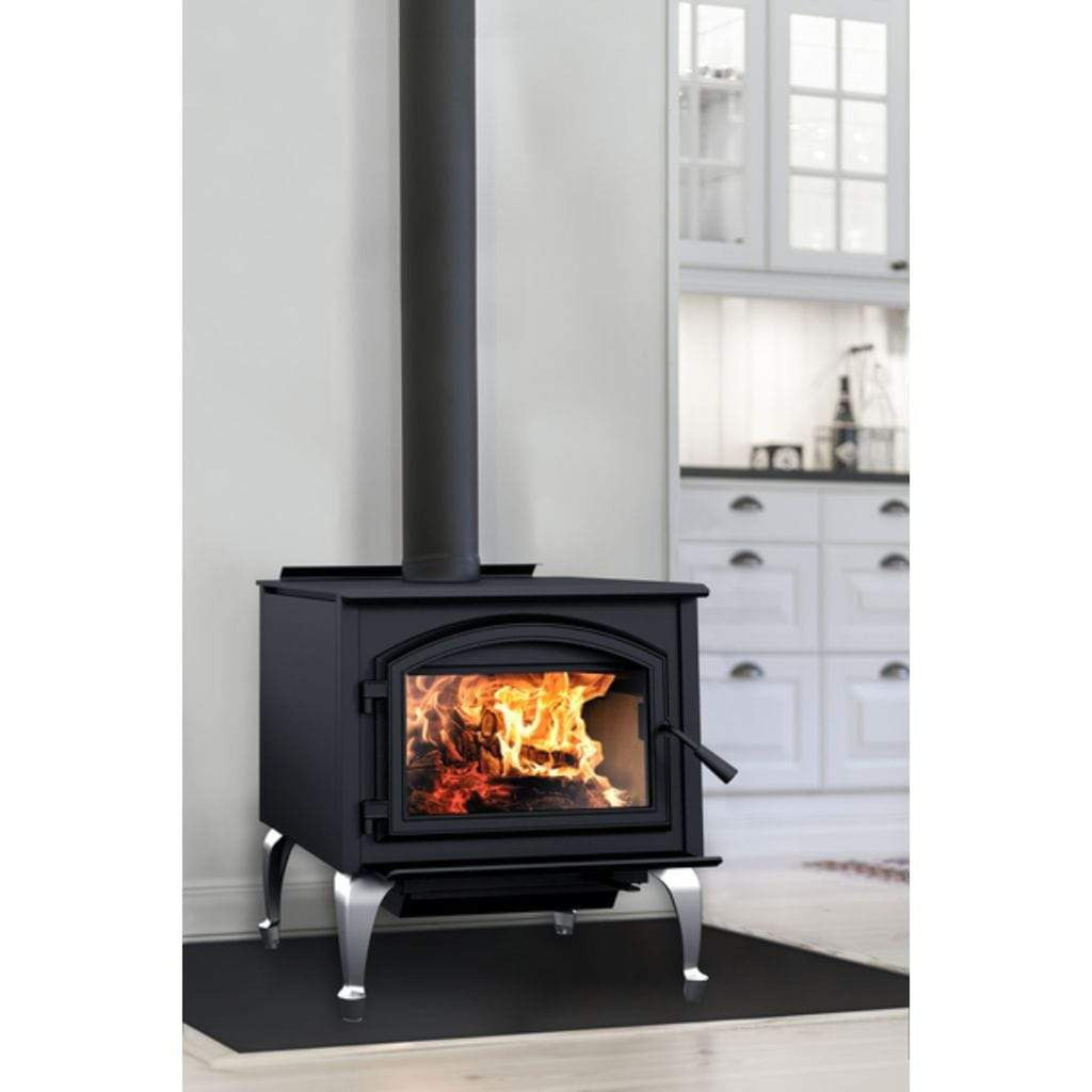 Empire Gateway 3500 28-Inch Freestanding Wood Burning Stove with Non-Catalytic Combustion, Metallic Black – WB35FS