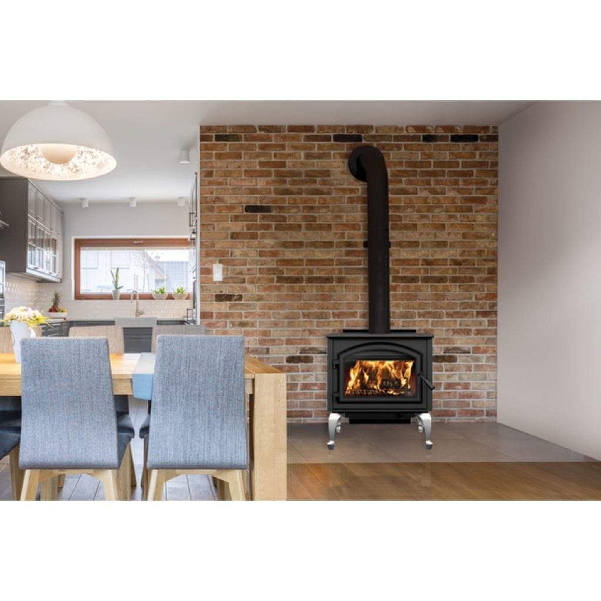 Empire Gateway 3500 28-Inch Freestanding Wood Burning Stove with Non-Catalytic Combustion, Metallic Black – WB35FS