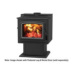 IronStrike Grandview 300 3.0 Cu. Ft. Wood Burning Freestanding Stove with Thermal Fin Technology Black GV300GL