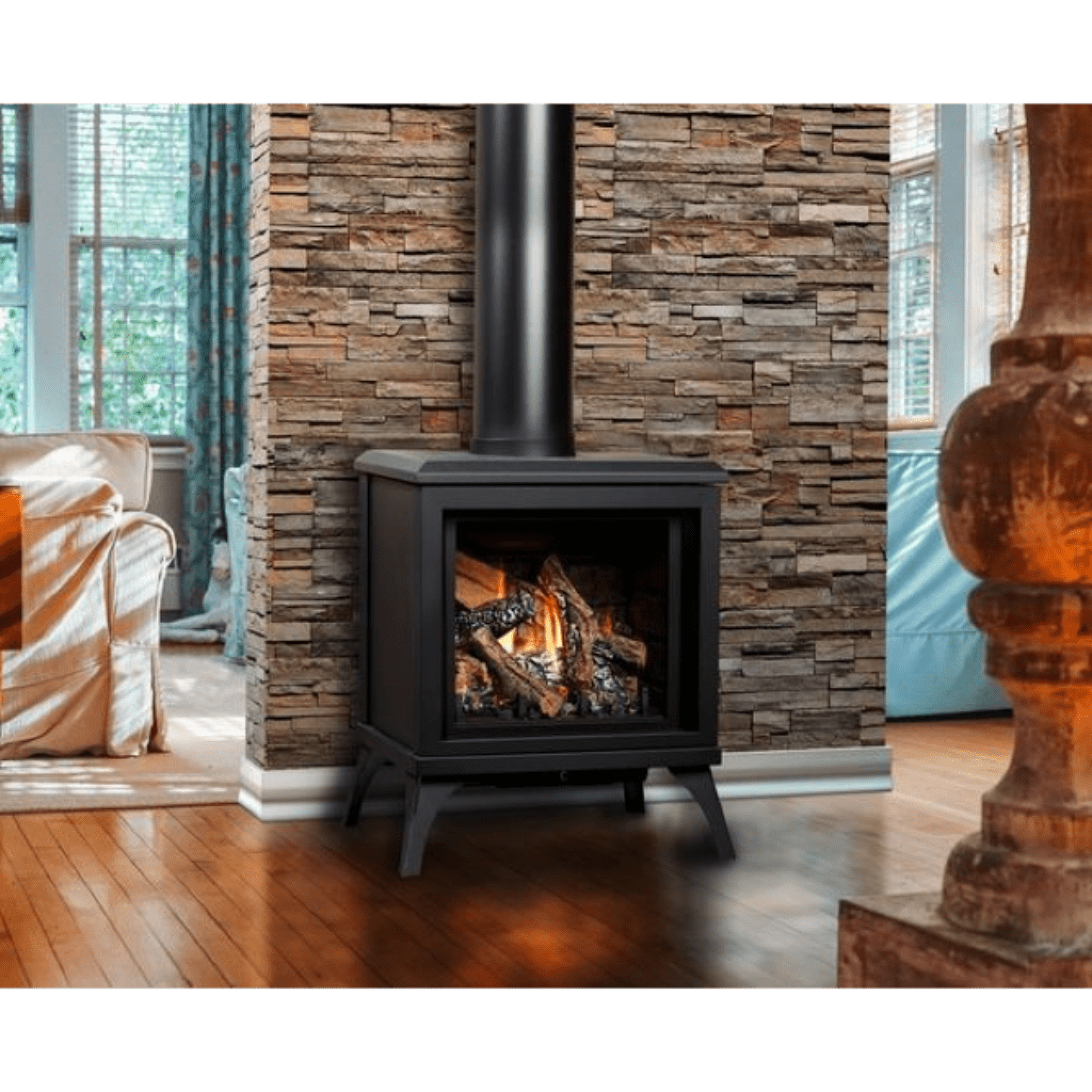 Kingsman FDV200S 23" Freestanding Intermittent Pilot Proflame 1, Natural Gas Direct Vent Stove