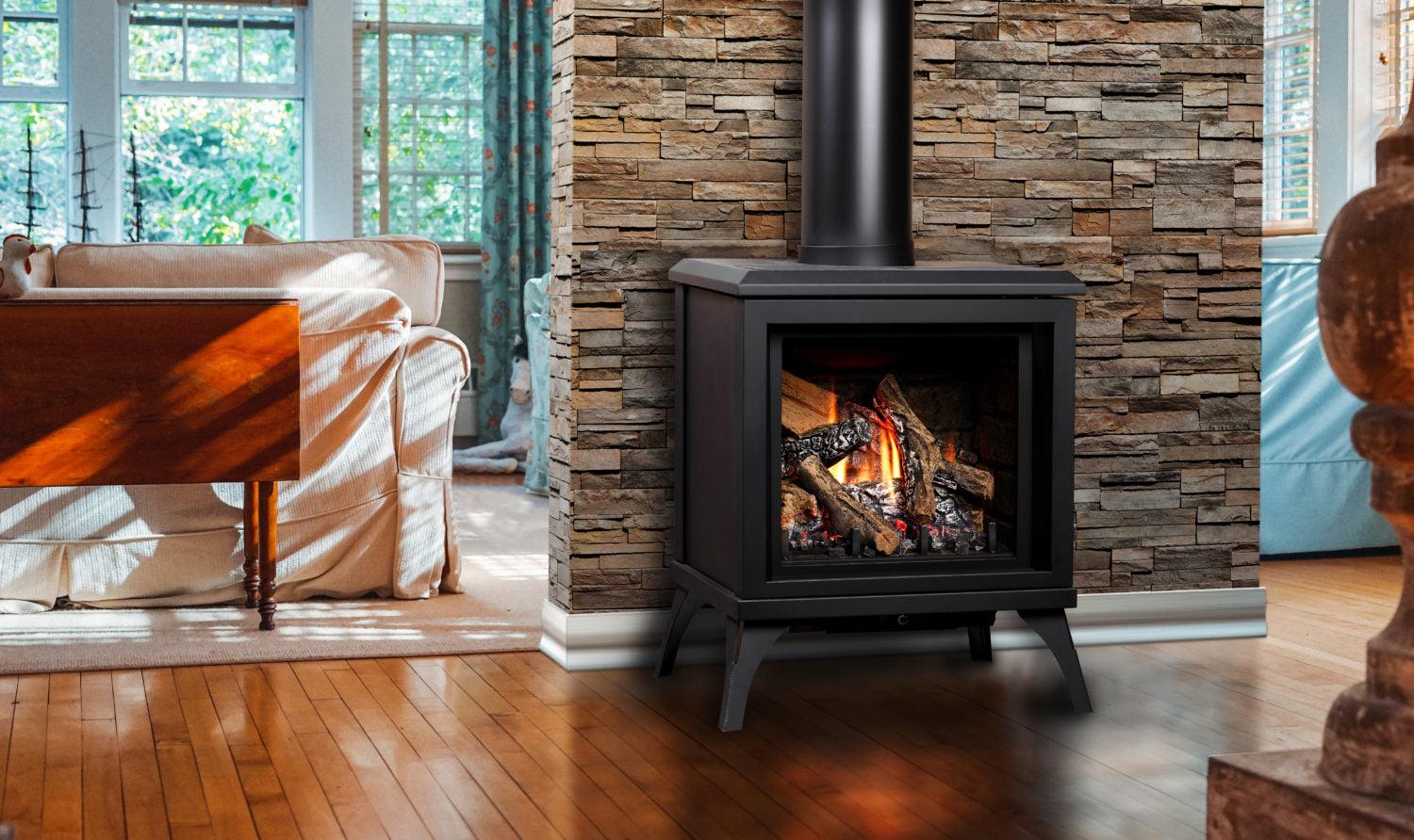 Kingsman FDV200S 23" Freestanding Intermittent Pilot Proflame 1, Propane Gas Direct Vent Stove