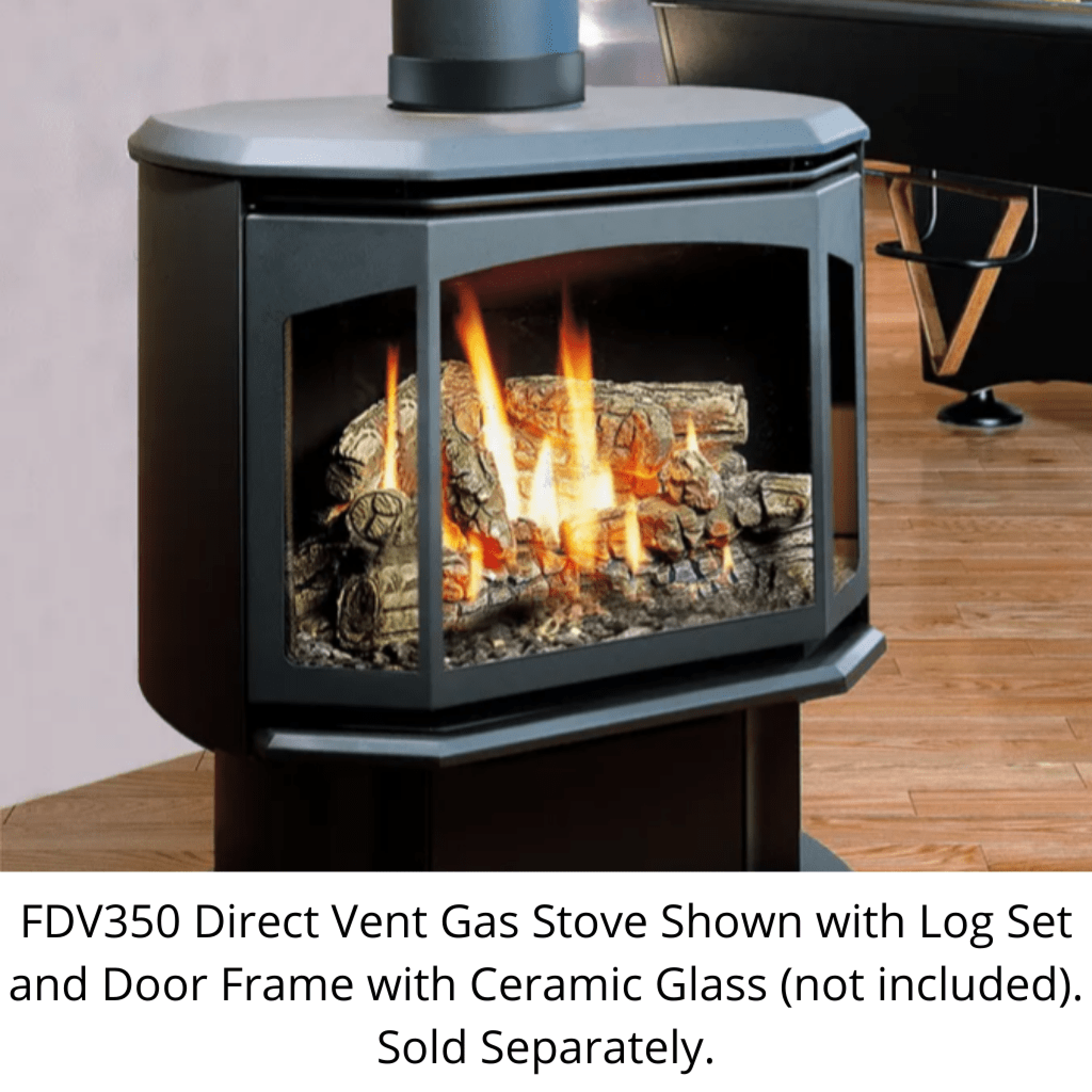 Kingsman FDV350 27" Freestanding Intermittent Pilot Proflame 1, Natural Gas Direct Vent Stove