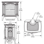 Napoleon Bayfield 24" Metallic Black Direct Vent Cast Iron Gas Stove