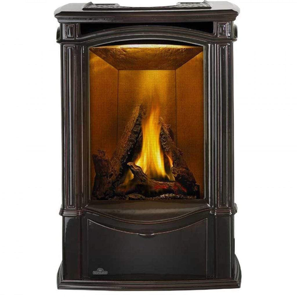 Napoleon Castlemore 24" Porcelain Majolica Brown Direct Vent Cast Iron Gas Stove