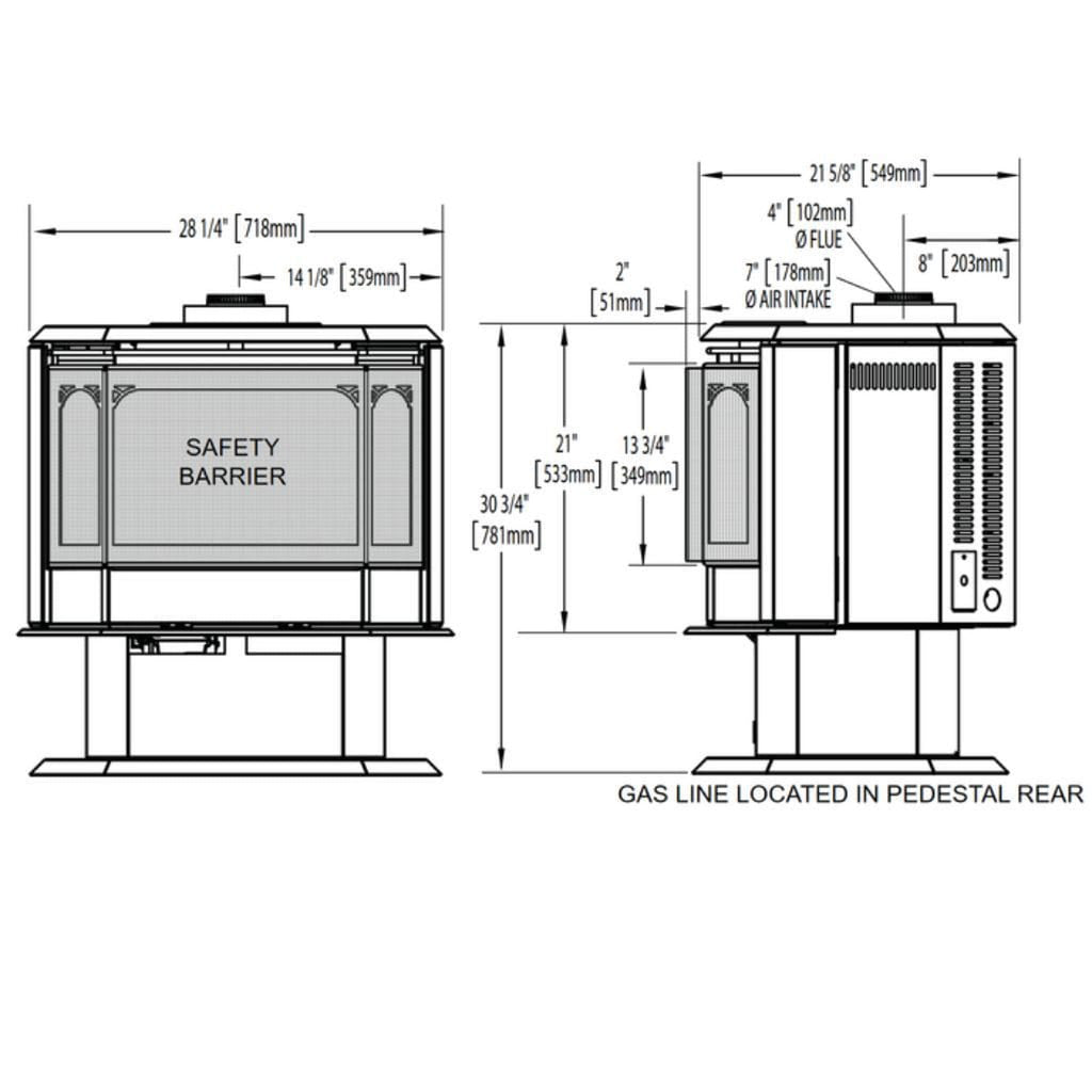 Napoleon Havelock 28" Black Direct Vent Gas Stove With Electronic Ignition