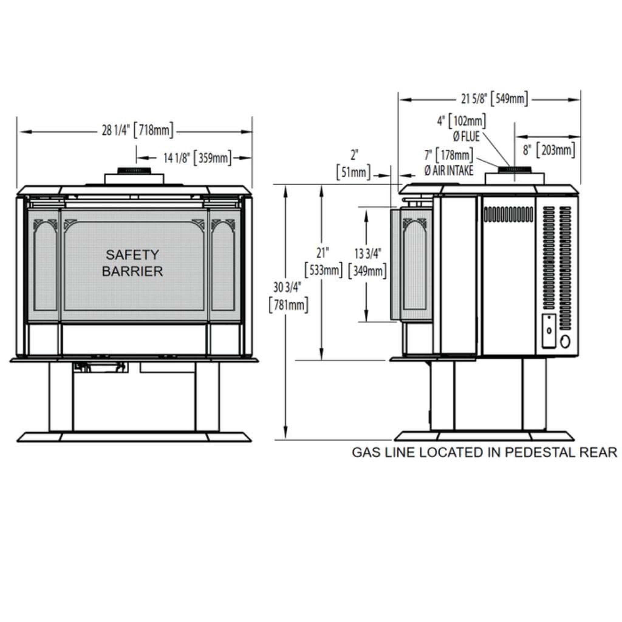 Napoleon Havelock 28" Black Direct Vent Gas Stove With Electronic Ignition