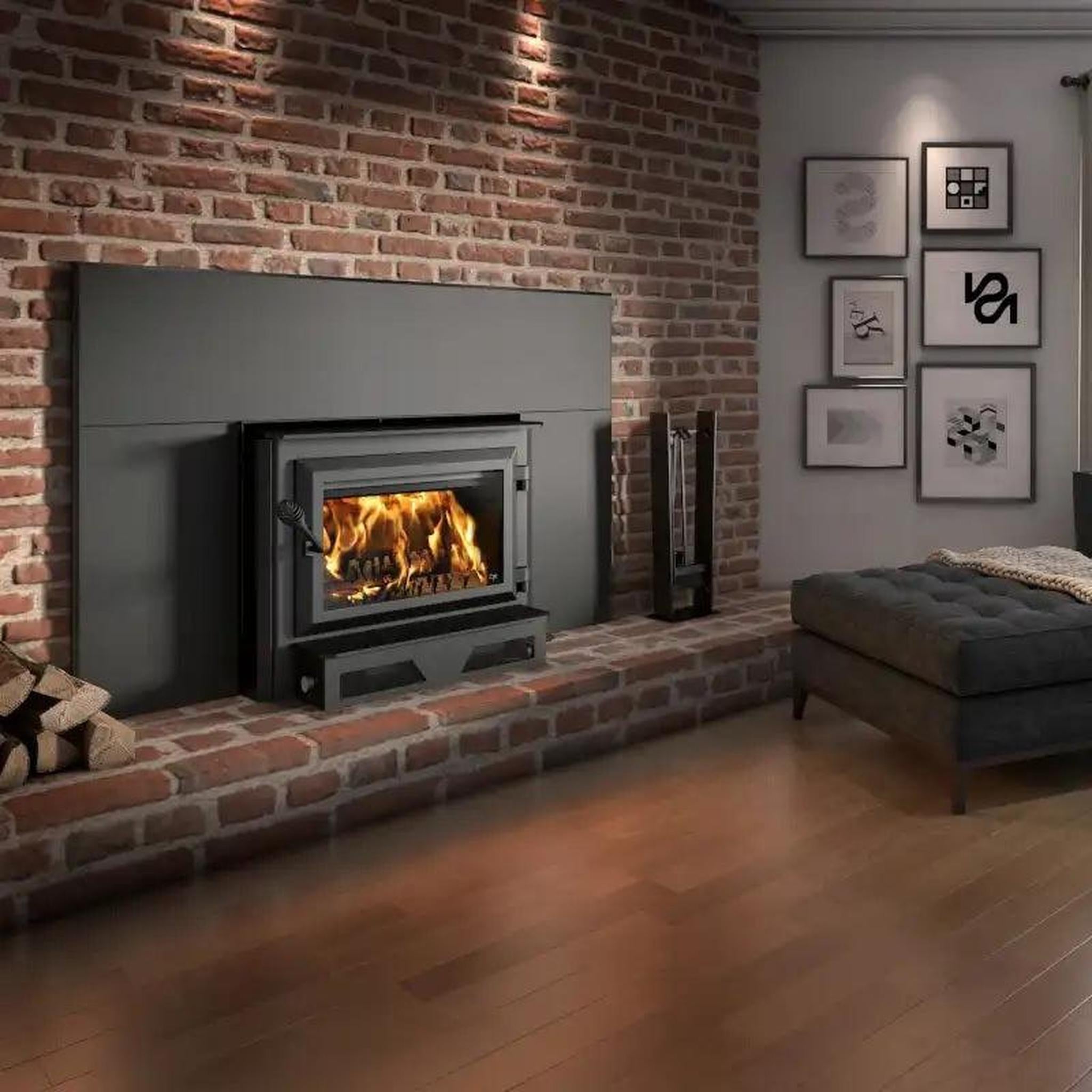 Ventis HEI240 28" Black Direct Vent Large Wood Burning Fireplace Insert, EPA2020 Certified