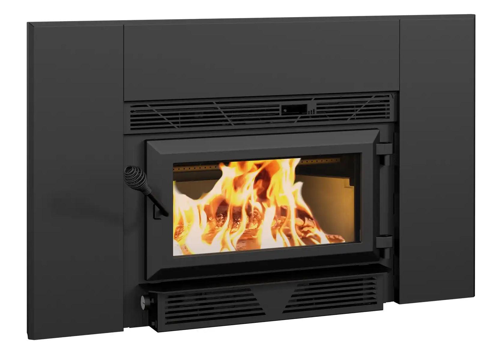 Ventis HEI90 28" Black Direct Vent Small Wood Burning Fireplace Insert, EPA2020 Certified