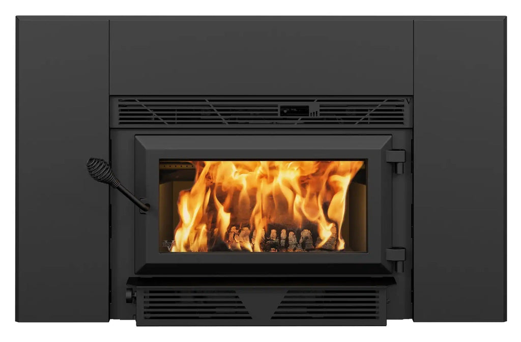 Ventis HEI90 28" Black Direct Vent Small Wood Burning Fireplace Insert, EPA2020 Certified