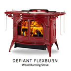 Vermont Castings Defiant 32" Bordeaux Wood Burning Stove With Traditional Doors