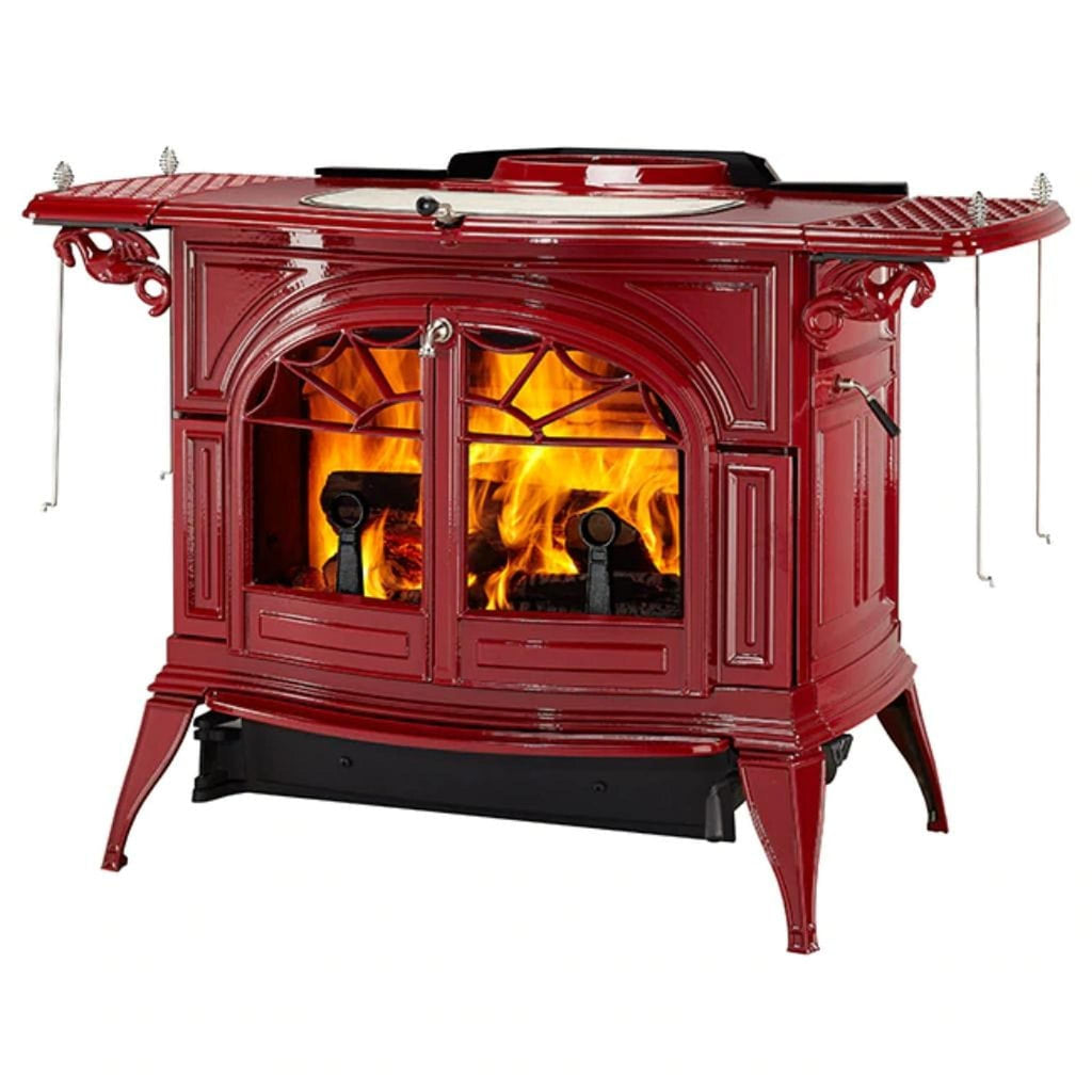 Vermont Castings Defiant 32" Bordeaux Wood Burning Stove With Traditional Doors