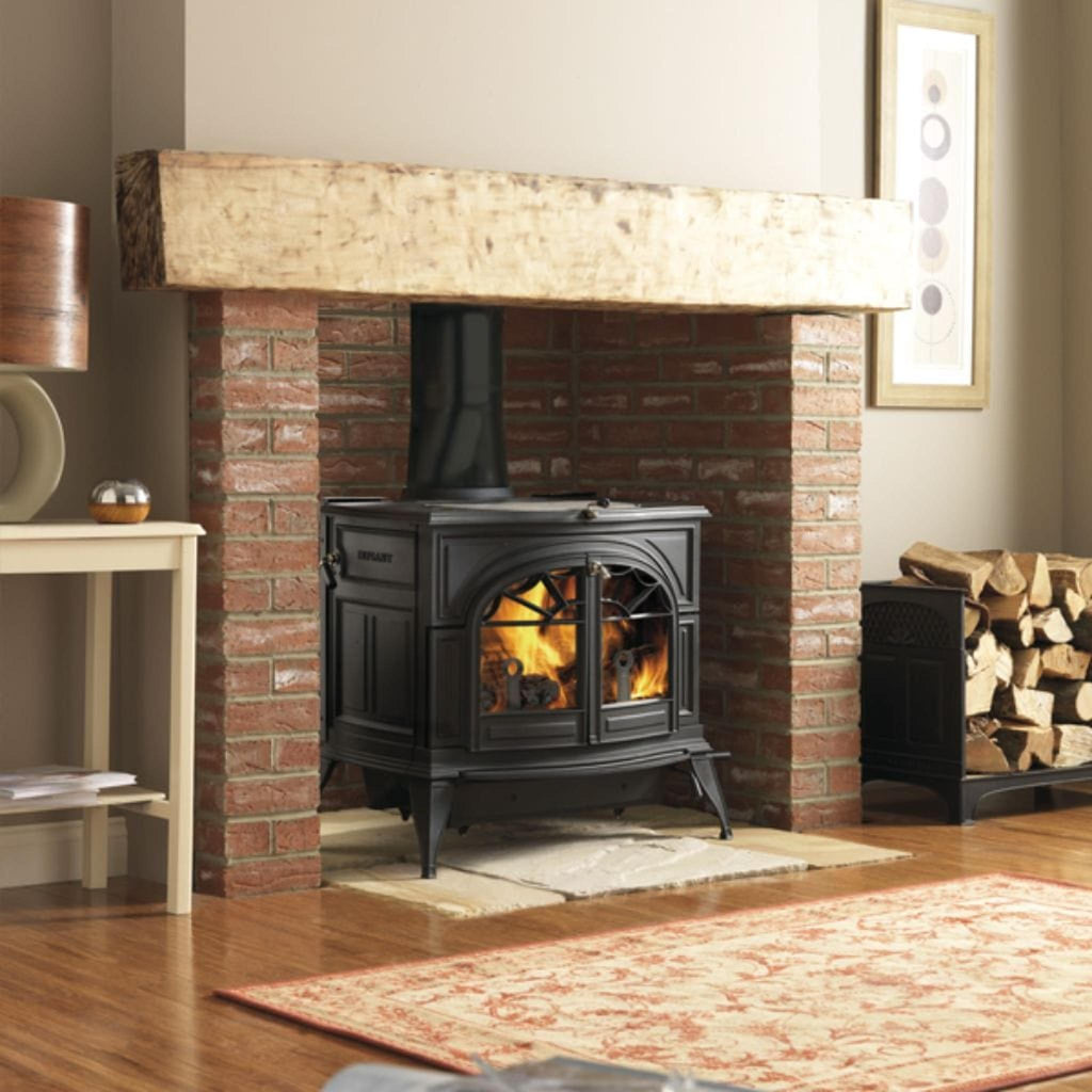 Vermont Castings Defiant 32" Classic Black Wood Burning Stove With Traditional Doors