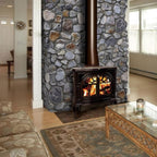 Vermont Castings Defiant 32" Majolica Brown Wood Burning Stove With Traditional Doors