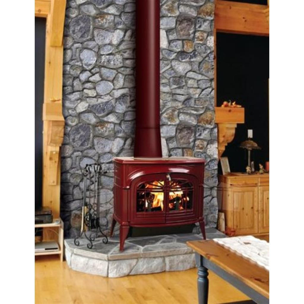 Vermont Castings Encore 27" Bordeaux Wood Burning Stove With Traditional Doors