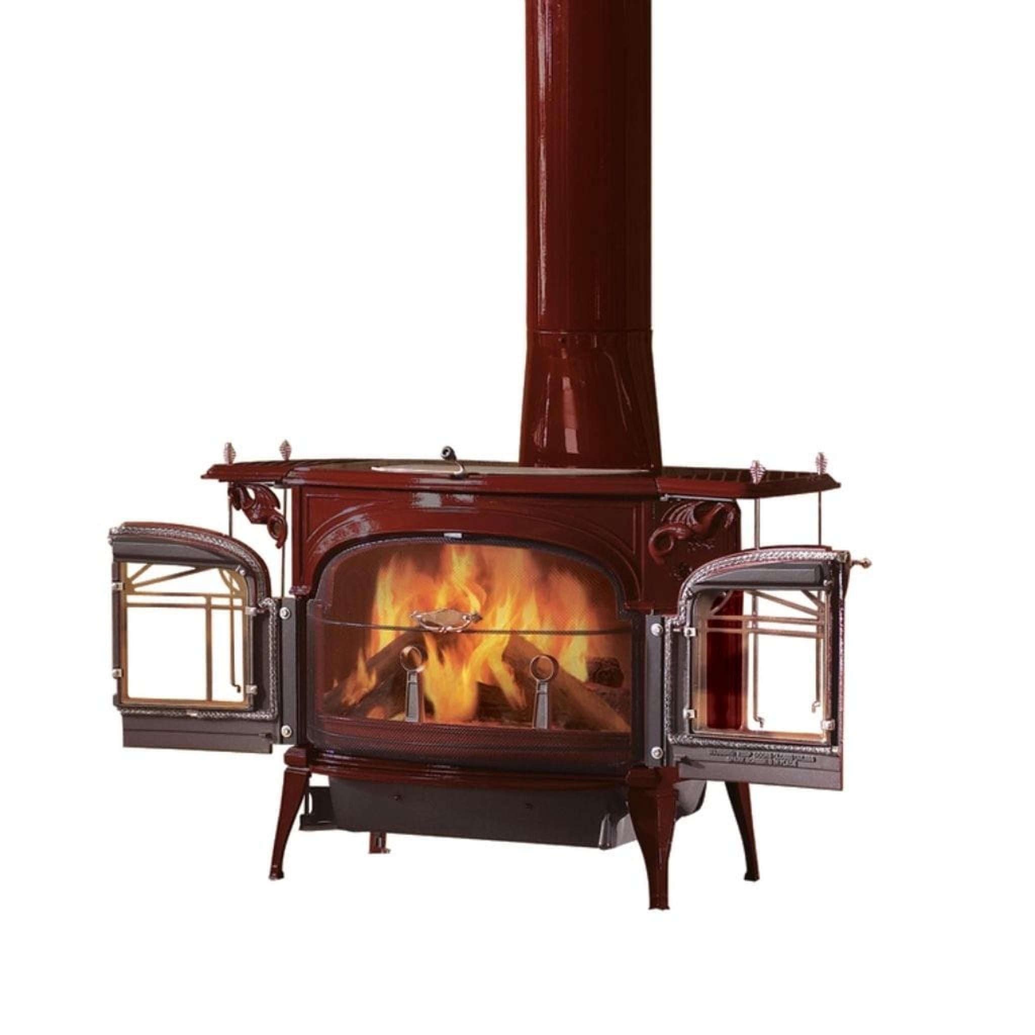 Vermont Castings Encore 27" Bordeaux Wood Burning Stove With Traditional Doors