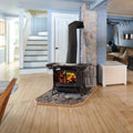 Vermont Castings Encore 27" Majolica Brown Wood Burning Stove With Traditional Doors
