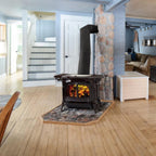 Vermont Castings Encore 27" Majolica Brown Wood Burning Stove With Traditional Doors