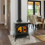Vermont Castings Intrepid FlexBurn 22" Classic Black Wood Burning Stove With Traditional Doors