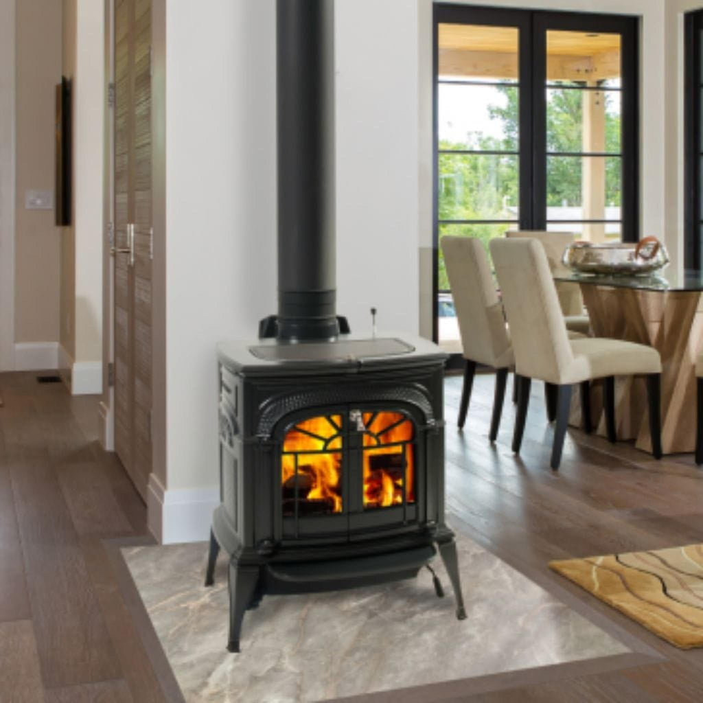 Vermont Castings Intrepid FlexBurn 22" Classic Black Wood Burning Stove With Transition Doors