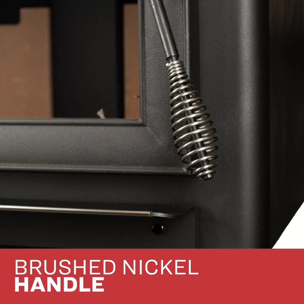 Ashley AW2020-P 2,000 Sq. Ft. Non-Catalytic Wood Stove - brushed nickel handle