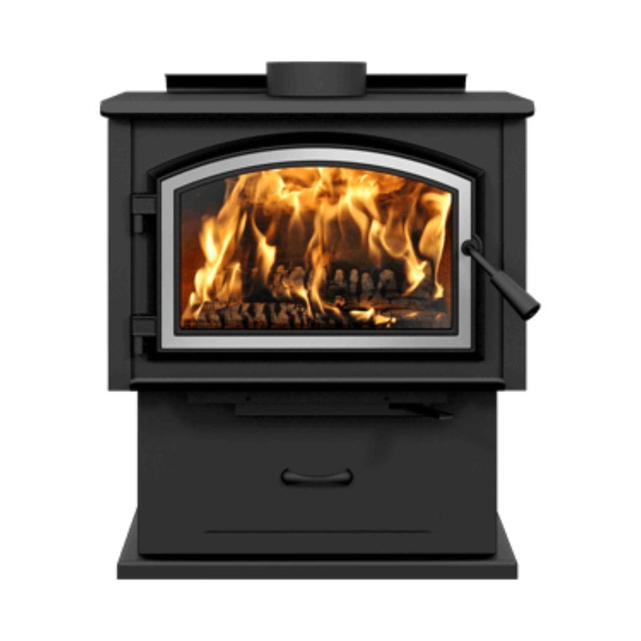 Empire Gateway 1700 24 inch freestanding wood burning stove metallic black with 1.9 cu ft firebox and EPA 2020 certification