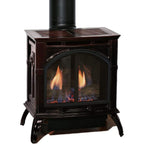 Empire Spirit 22" Propane Gas Stove Direct Vent Porcelain Mahogany Finish