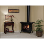 Empire Spirit 28" Natural Gas Direct Vent Cast Iron Stove, Porcelain Mahogany Finish, Millivolt Ignition