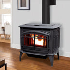 Enviro M55 Cast Iron Freestanding Pellet Stove M55C-FS-2 in a room with wooden flooring 