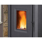 Enviro MAXX Freestanding Pellet Stove with a visible fire