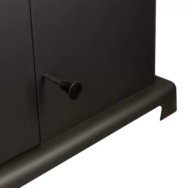 Golden Eagle GE100E Pellet Stove - Close-up of a black cabinet with a handle