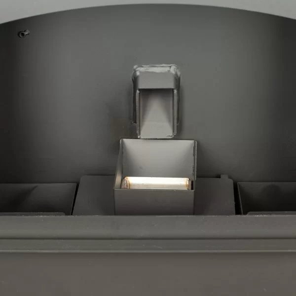 Golden Eagle GE100E Pellet Stove - Close-up of a gray metal surface