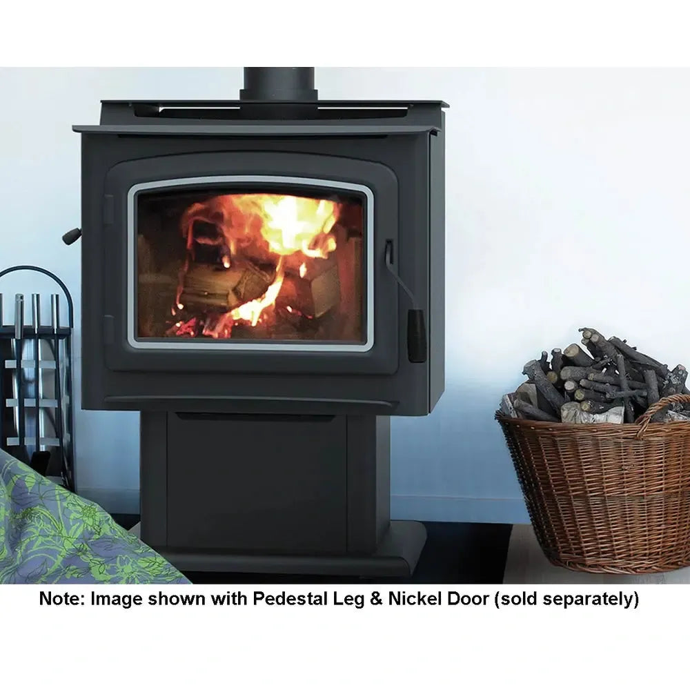IronStrike Grandview 300 GV300GL freestanding wood burning stove with large ceramic glass viewing window