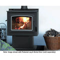 IronStrike Grandview 300 GV300GL freestanding wood burning stove with large ceramic glass viewing window