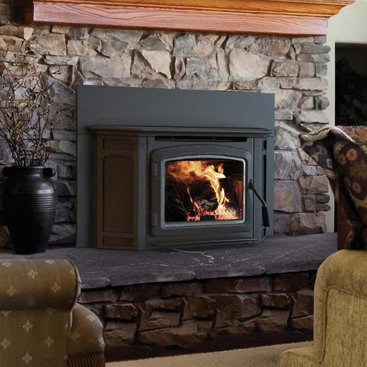 IronStrike Montlake 230 wood burning fireplace insert ML230GL with large ceramic glass viewing window
