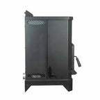 King KP130-W 130 lb Hopper Wood Pellet Stove - Black metal stove