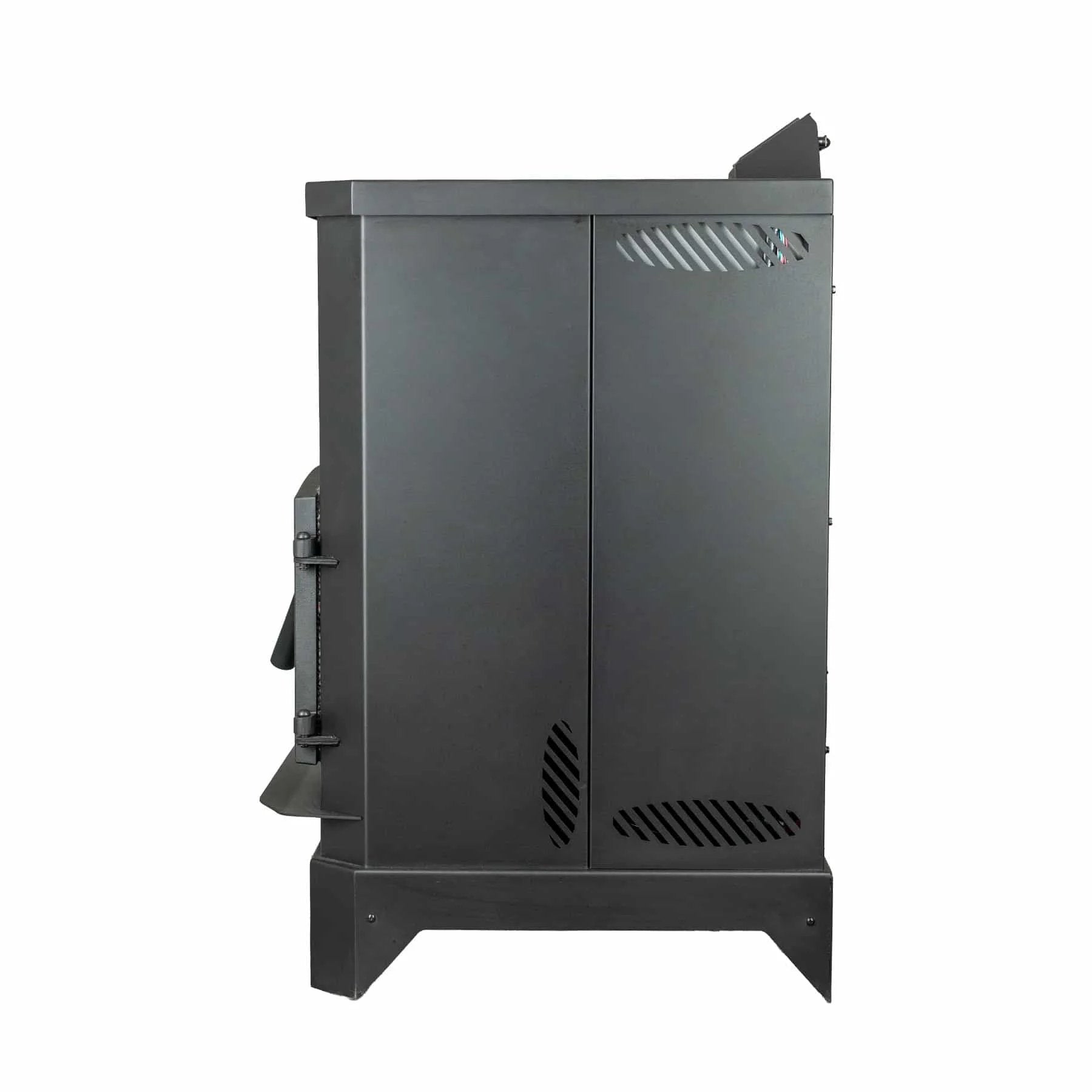 King KP130-W 130 lb Hopper Wood Pellet Stove - Black metal cabinet 
