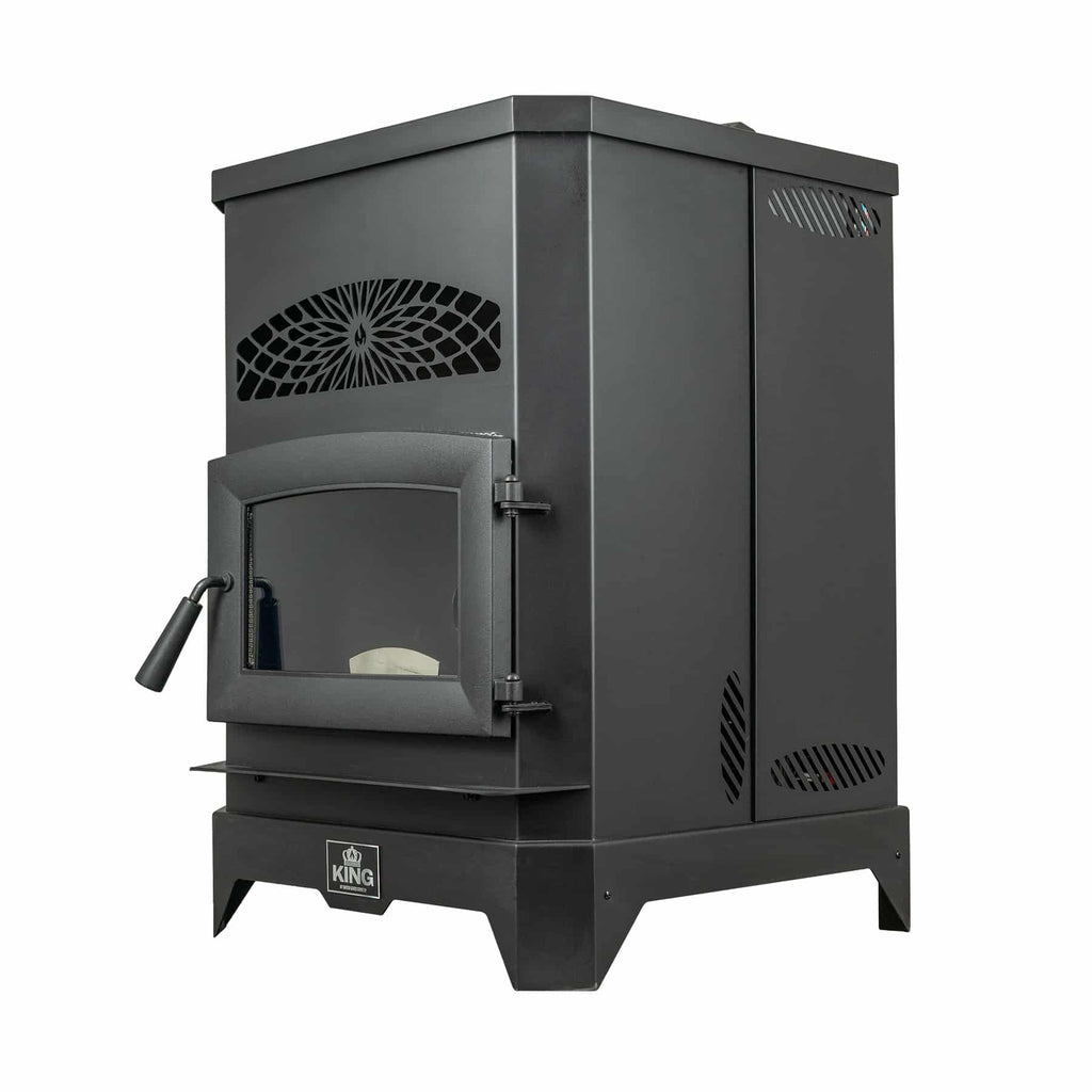 King KP130-W 130 lb Hopper Wood Pellet Stove - Right