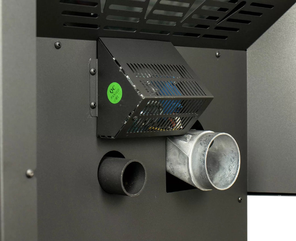 King Pellet Stove KP5517-W  - Fresh air intake and exhaust vents
