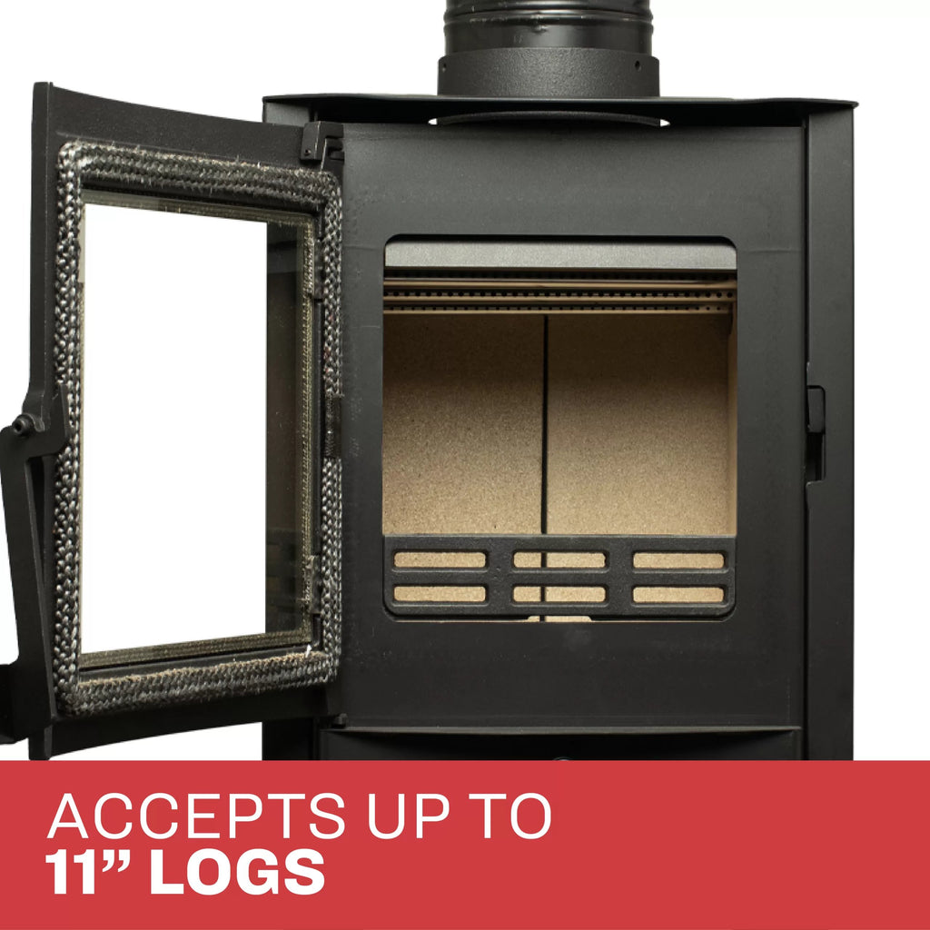 US Stove TH-100 Wood Stove - open door