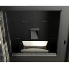 US Stove US5513-W Pellet Stove - Close-up of a black metal cabinet 