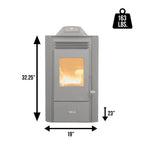 Vogelzang Pellet Stove VG5713-W - product dimensions