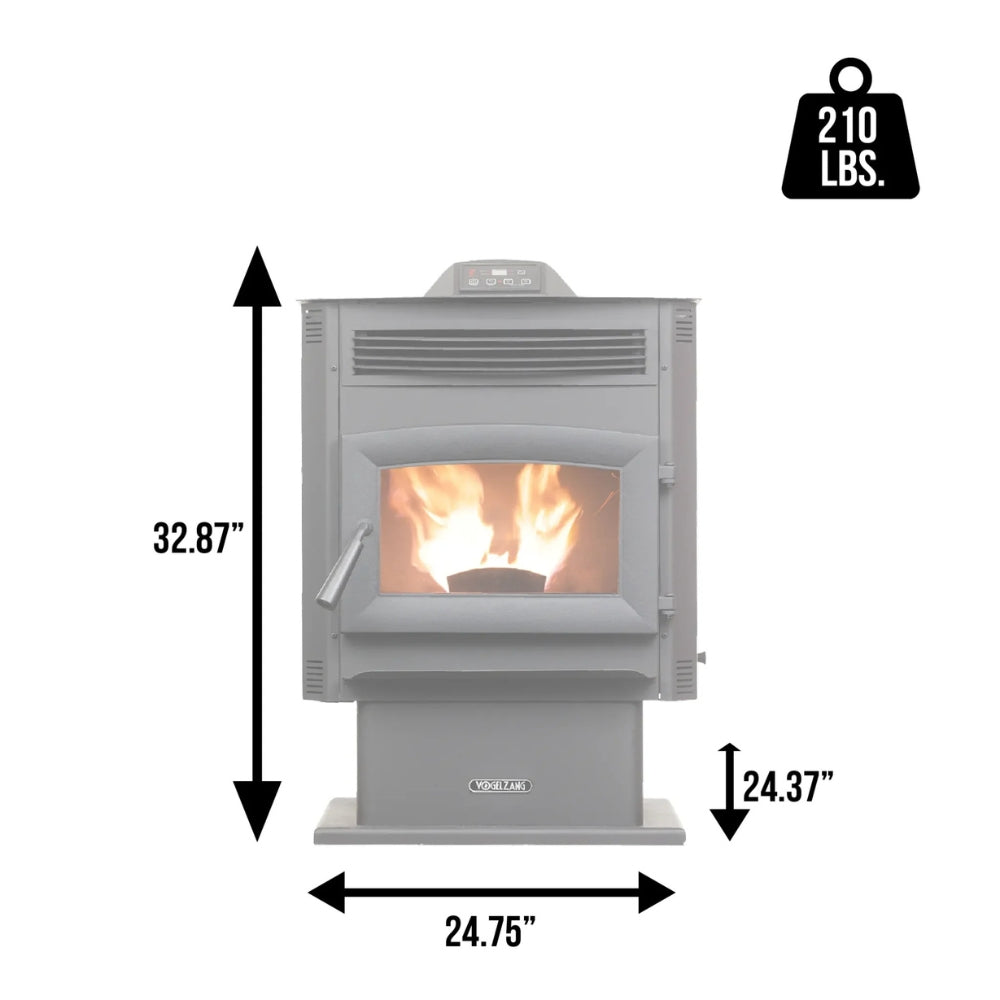 Vogelzang Pellet Stove VG5717-W dimensions