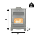 Vogelzang Pellet Stove VG5722-W - product dimensions