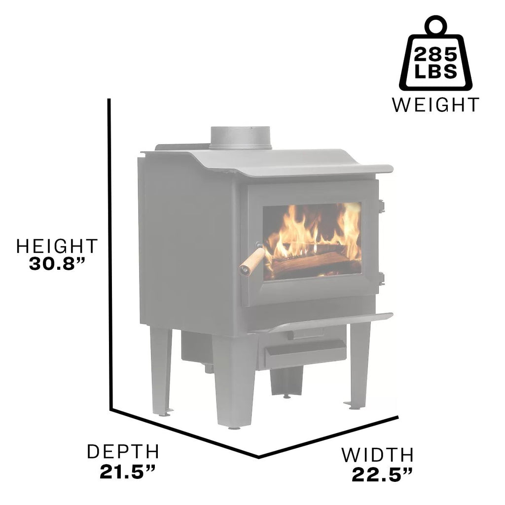 Vogelzang VG1120-BL Wood Stove - product dimensions
