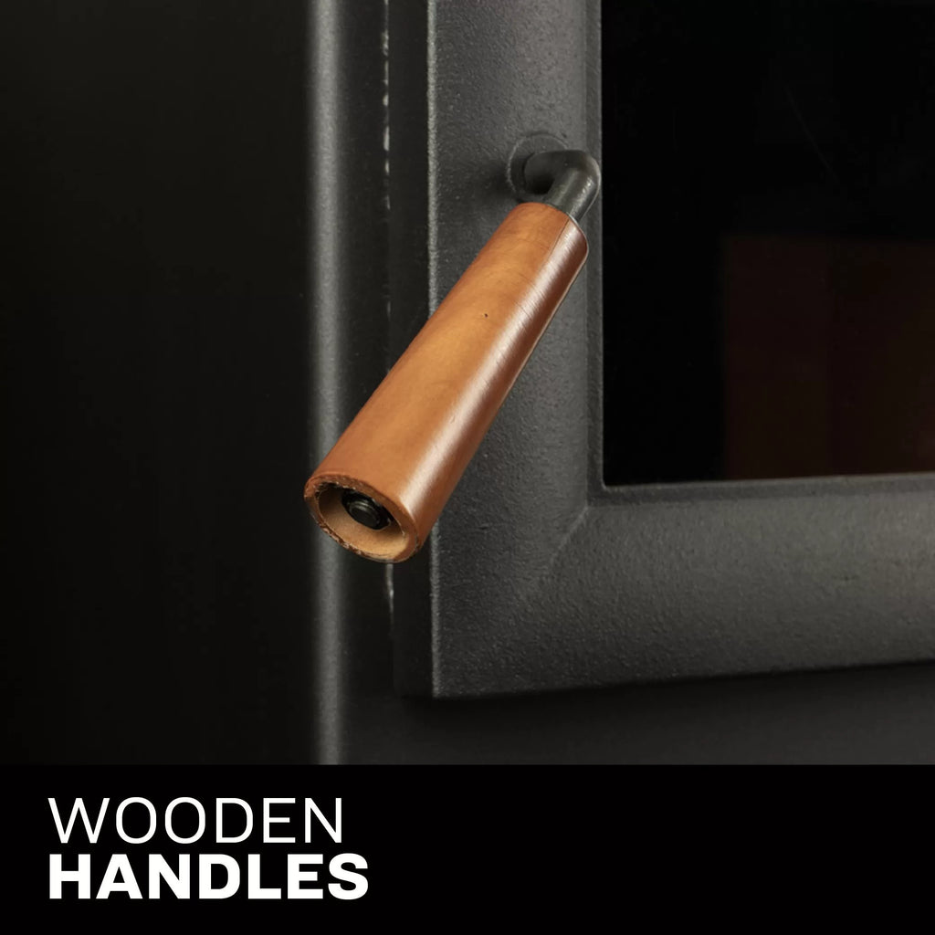 Vogelzang VG1120-BL Wood Stove - wooden handle