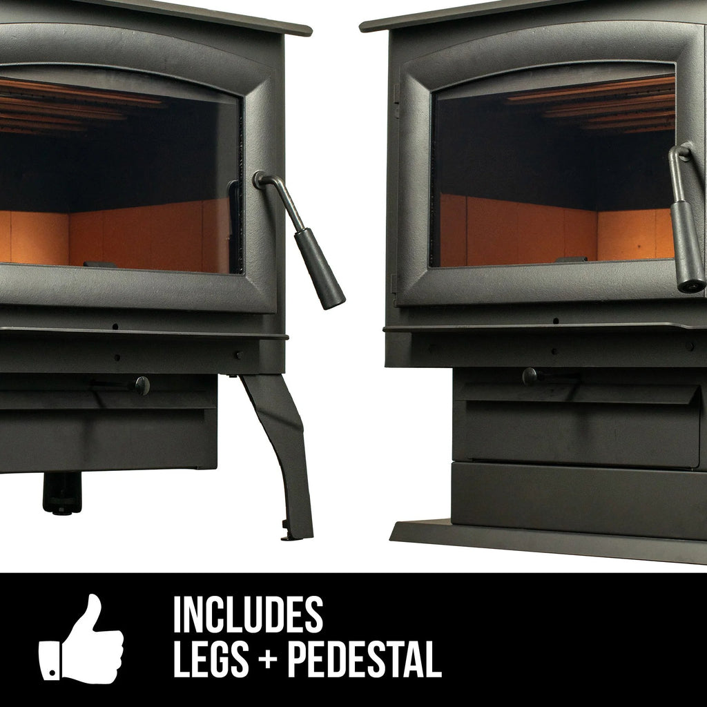 vogelzang vg2020e-p wood stove - INCLUDES LEGS + PEDESTAL