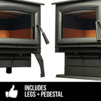 vogelzang vg2020e-p wood stove - INCLUDES LEGS + PEDESTAL