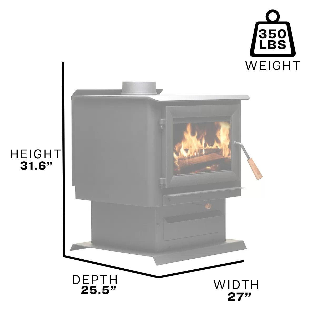 vogelzang vg2520-p wood stove dimensions
